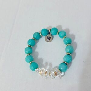Bourbon & Bowties Teal and Glass Bracelet
